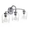 Hello Honey® Robert Stevenson Lighting Adrian Metal & Clear Glass 3-Light Vanity